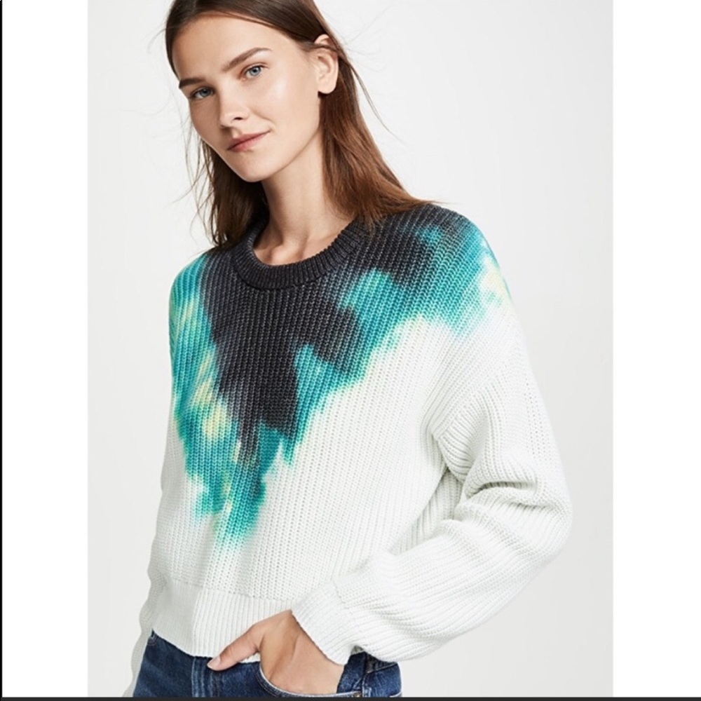A.L.C tie dye green/black cotton sweater L from Barneys NY